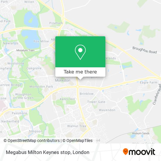 Megabus Milton Keynes stop map