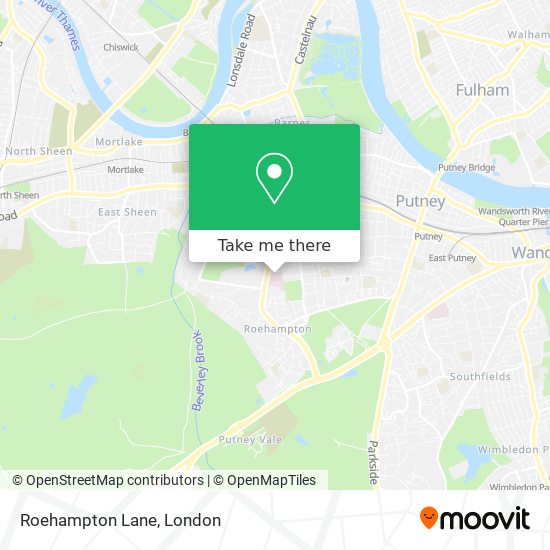 Roehampton Lane map