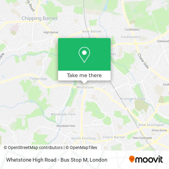 Whetstone High Road - Bus Stop M map