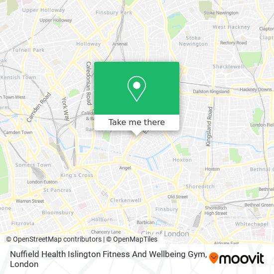 Nuffield Health Islington Fitness And Wellbeing Gym map