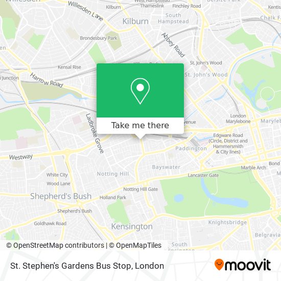 St. Stephen's Gardens Bus Stop map