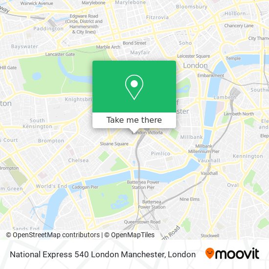 National Express 540 London Manchester map