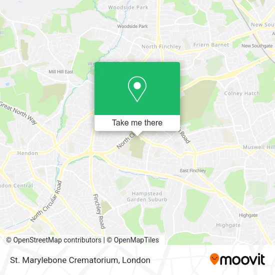 St. Marylebone Crematorium map