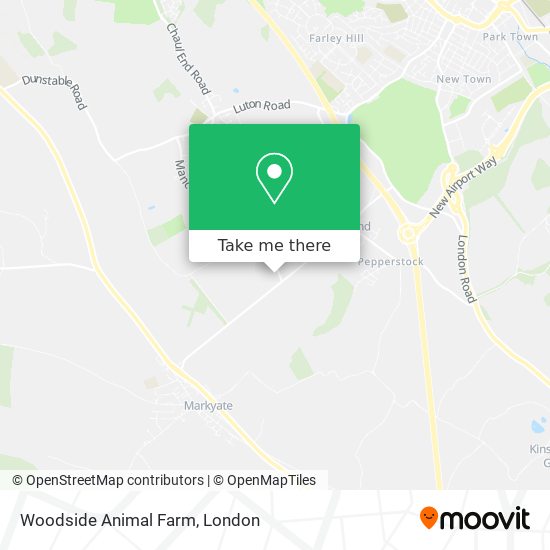 How to get to Woodside Animal Farm in Central Bedfordshire by Bus or Train?