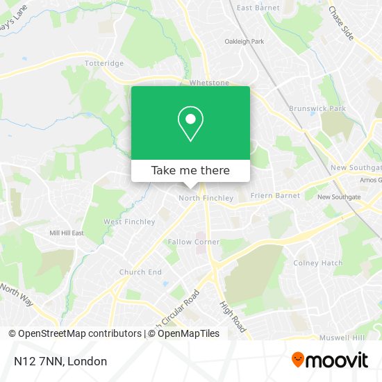 N12 7NN map