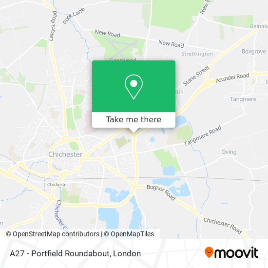 A27 - Portfield Roundabout map