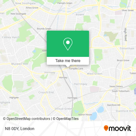 N8 0DY map