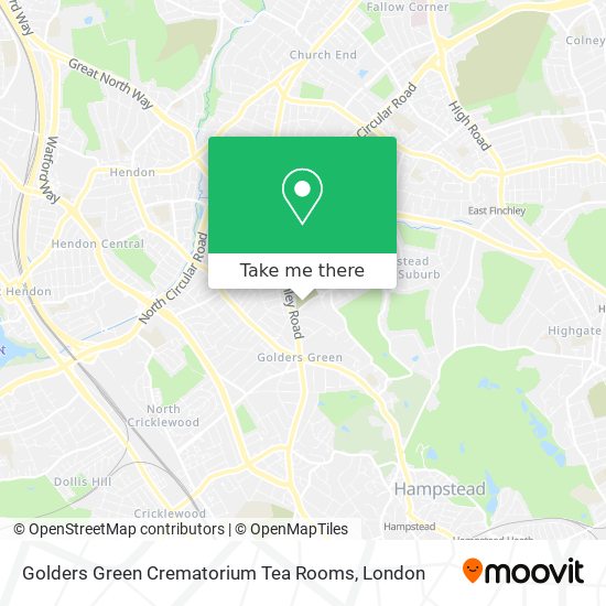 Golders Green Crematorium Tea Rooms map