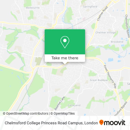 Chelmsford College Princess Road Campus map