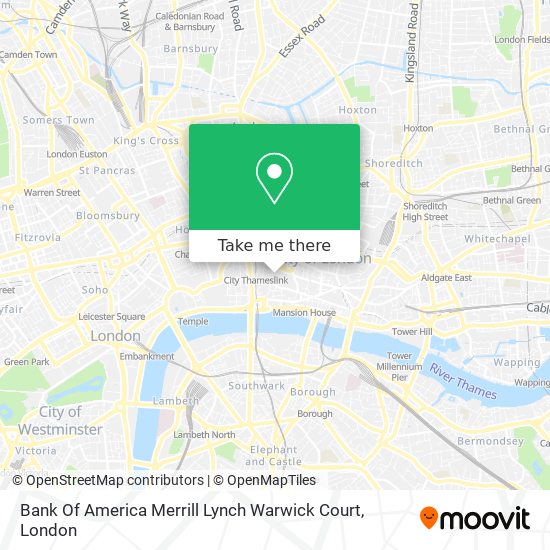 Bank Of America Merrill Lynch Warwick Court map