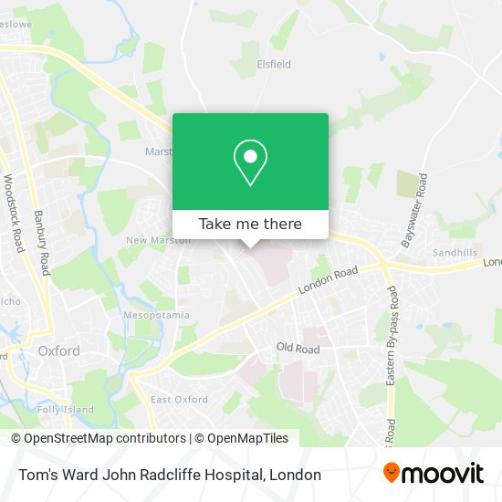 Tom's Ward John Radcliffe Hospital map