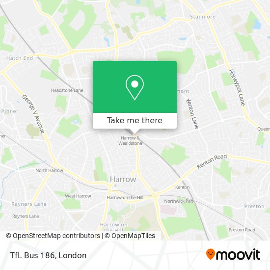 TfL Bus 186 map