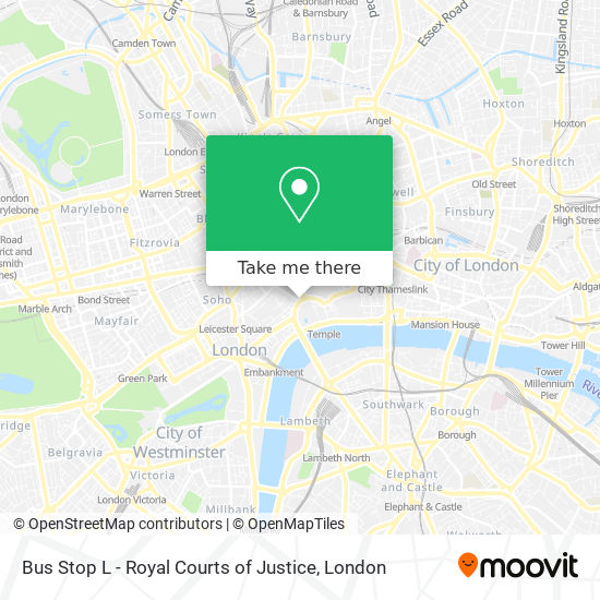 Bus Stop L - Royal Courts of Justice map