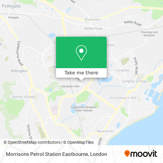 Morrisons Petrol Station Eastbourne map