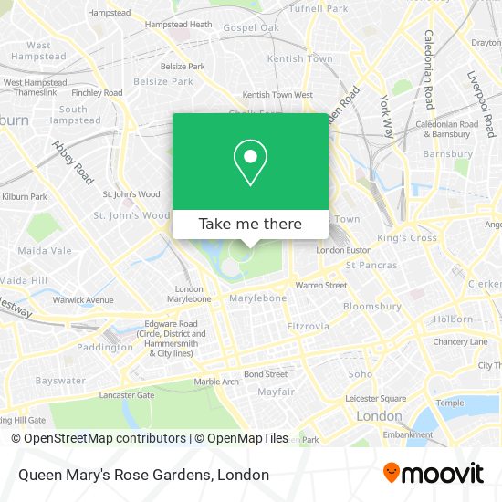 Queen Mary's Rose Gardens map