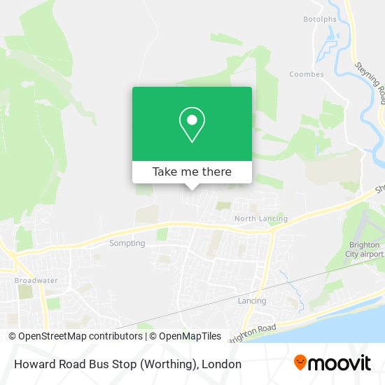 Howard Road Bus Stop (Worthing) map