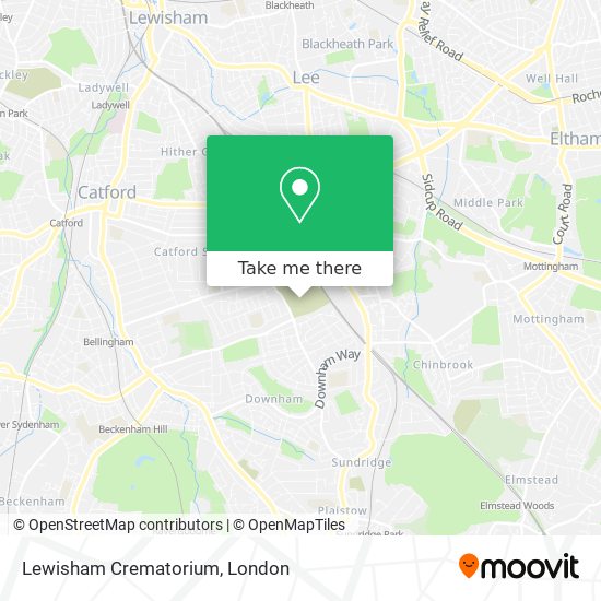 Lewisham Crematorium map