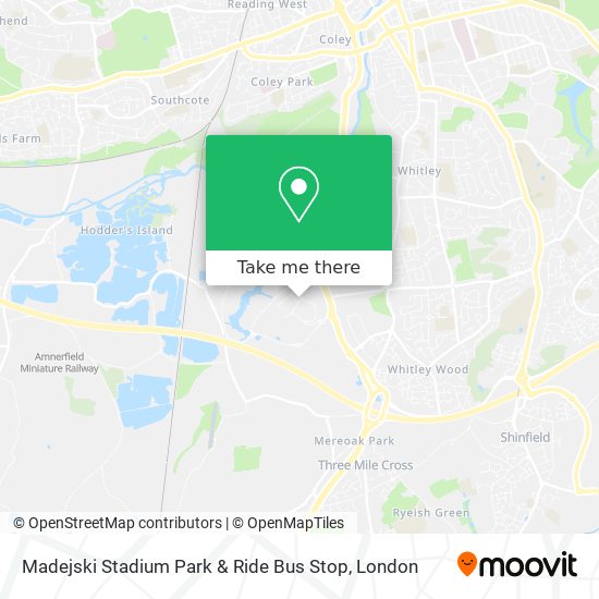 Madejski Stadium Park & Ride Bus Stop map