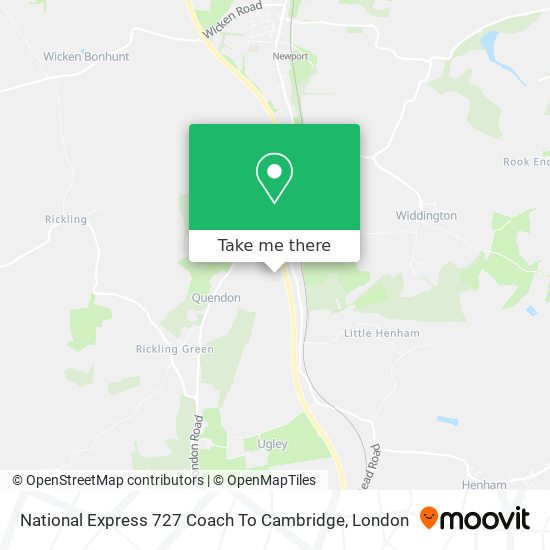National Express 727 Coach To Cambridge map
