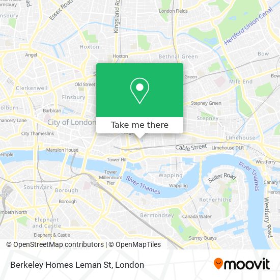 Berkeley Homes Leman St map