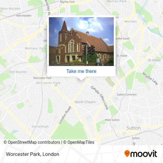 Worcester Park map