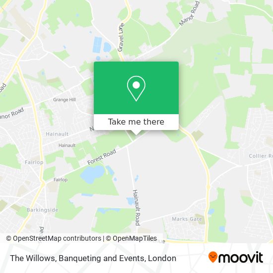 The Willows, Banqueting and Events map