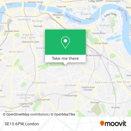 SE15 6PW map