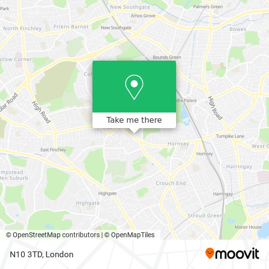 N10 3TD map