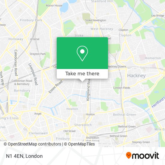 N1 4EN map