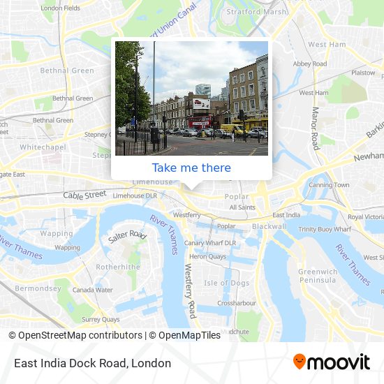 East India Dock Road map