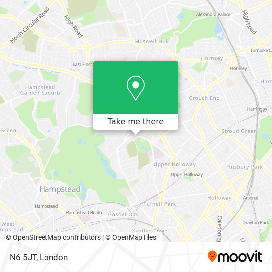 N6 5JT map