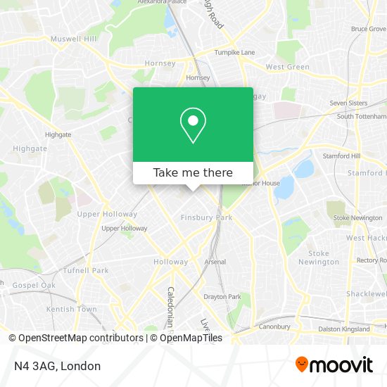 N4 3AG map