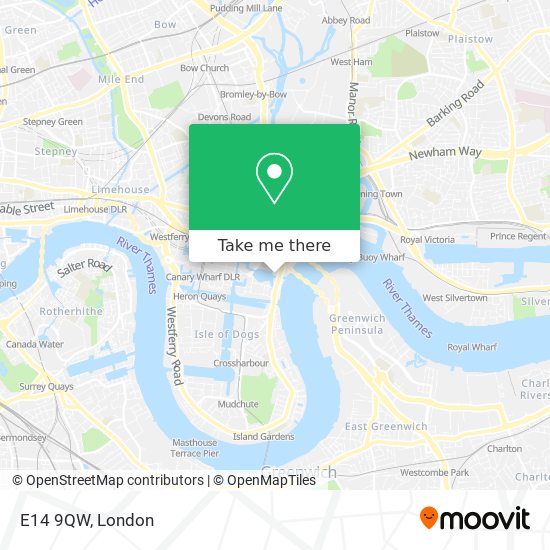 E14 9QW map