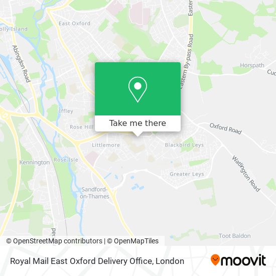 Royal Mail East Oxford Delivery Office map
