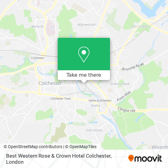 Best Western Rose & Crown Hotel Colchester map