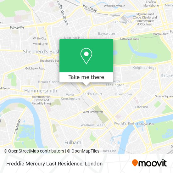 Freddie Mercury Last Residence map