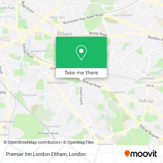 Premier Inn London Eltham map