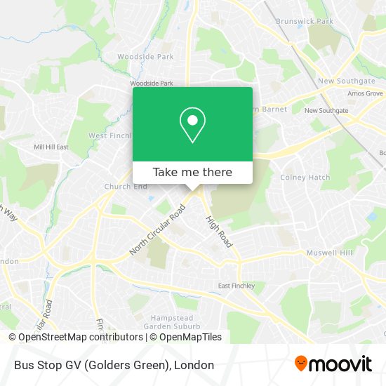 Bus Stop GV (Golders Green) map
