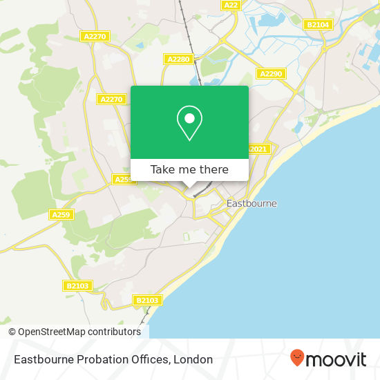 Eastbourne Probation Offices map