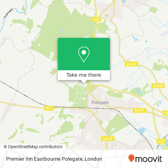 Premier Inn Eastbourne Polegate map