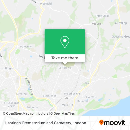 Hastings Crematorium and Cemetery map