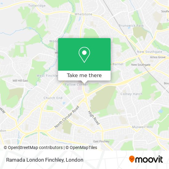 Ramada London Finchley map