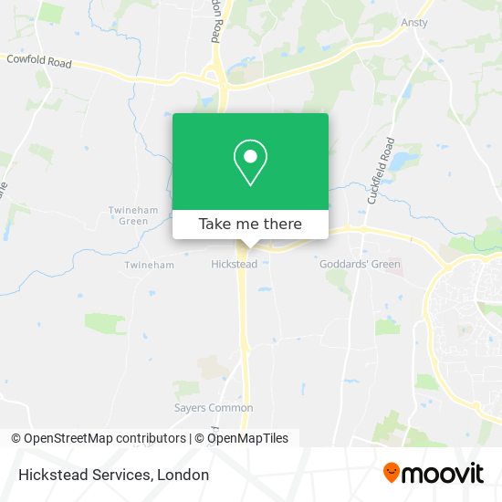 Hickstead Services map