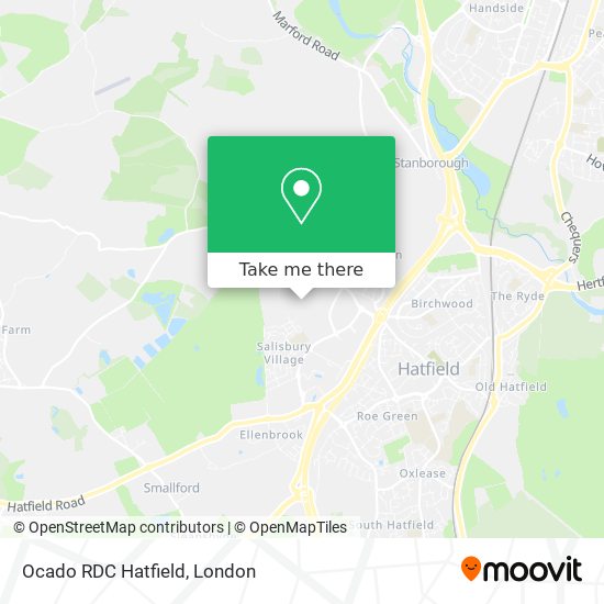 Ocado RDC Hatfield map