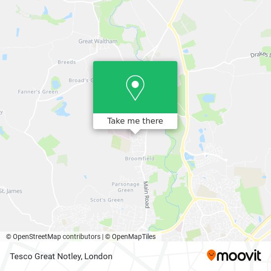 Tesco Great Notley map