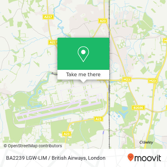 BA2239 LGW-LIM / British Airways map