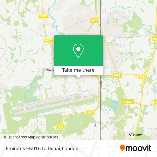 Emirates EK016 to Dubai map