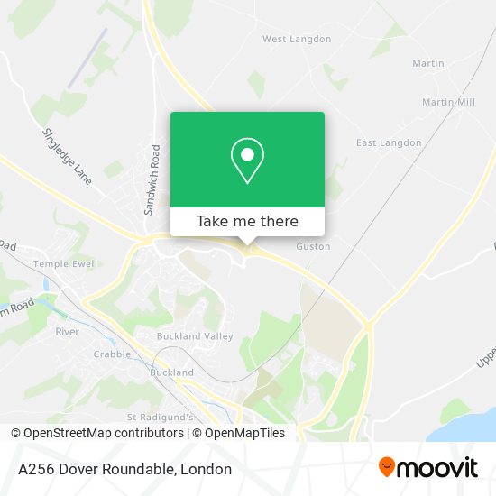 A256 Dover Roundable map