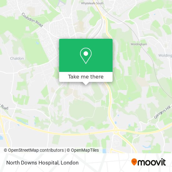 North Downs Hospital map