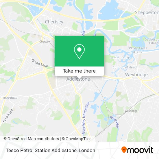 Tesco Petrol Station Addlestone map